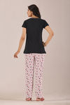 Sweet Moon Knit Cotton Pyjama Set - Nude Violet Black — thumbnail 2